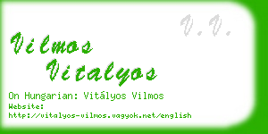 vilmos vitalyos business card