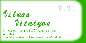 vilmos vitalyos business card